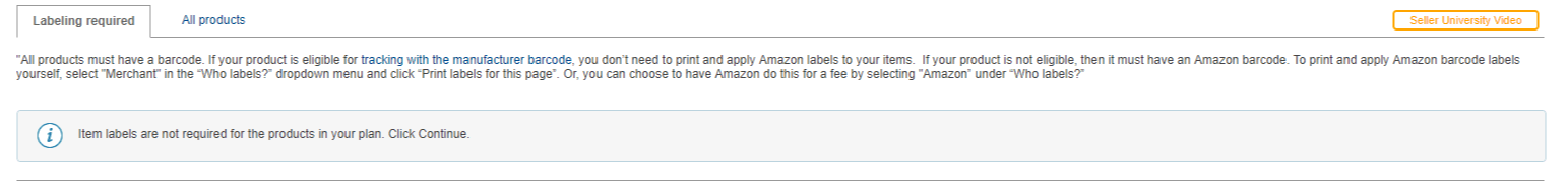 Amazon replenish inventory - item labeling
