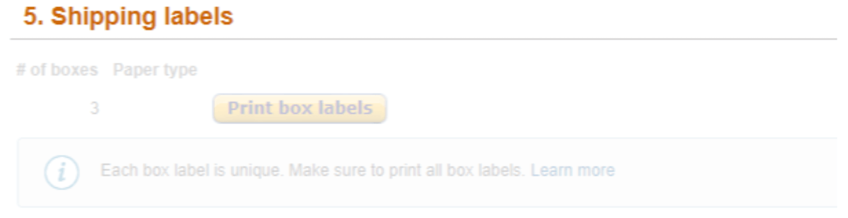 Amazon replenish inventory - print shipping labels