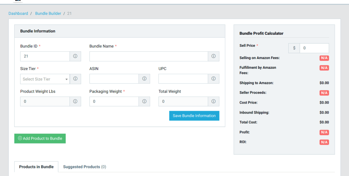 Creating new bundle form