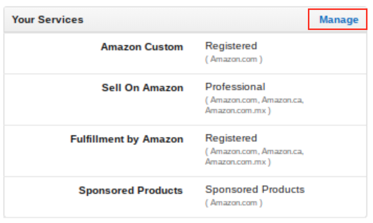 Amazon seller account manage settings